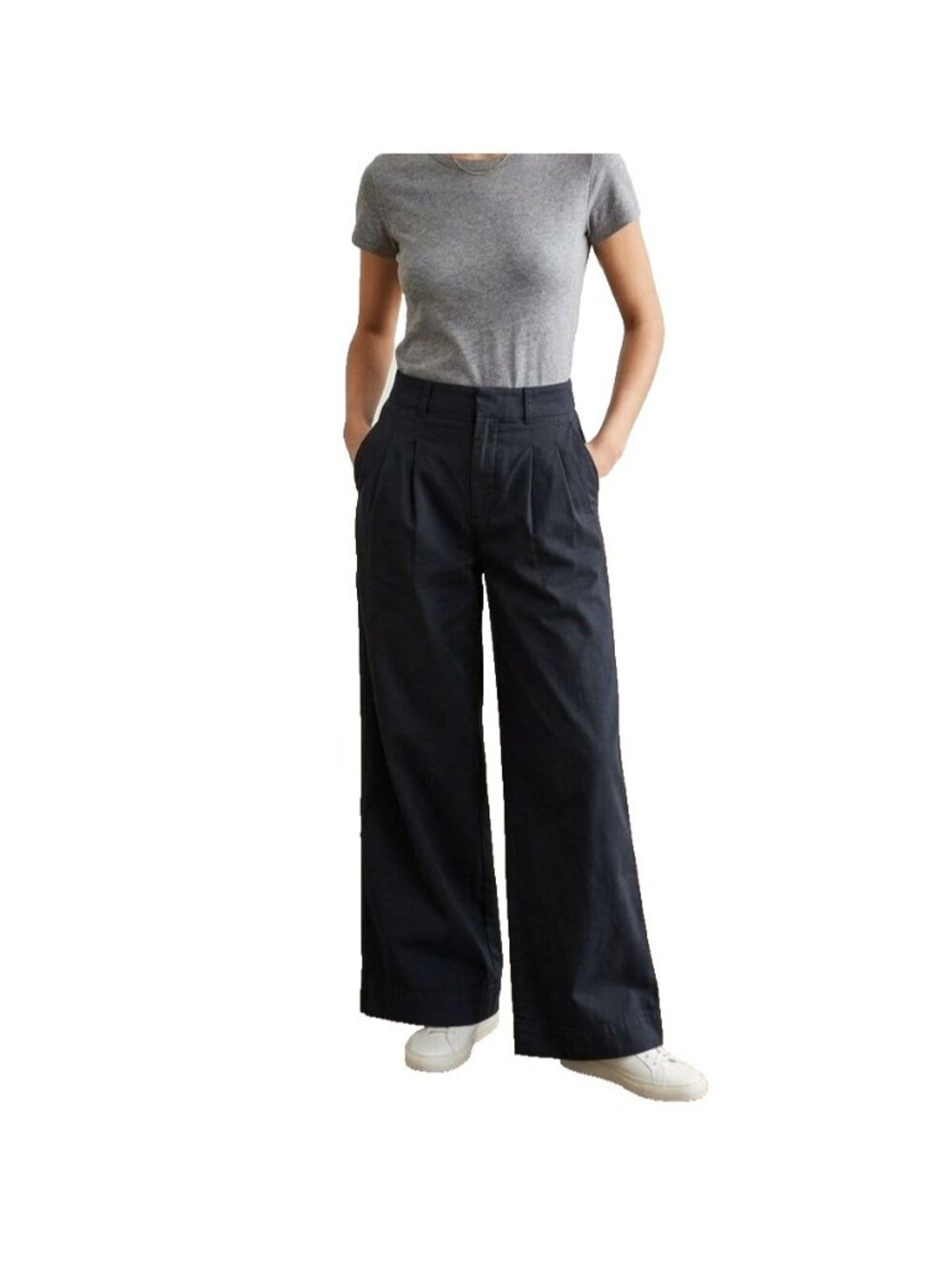 Everlane Women's 8R Navy Pleated Trouser Pant Career Office